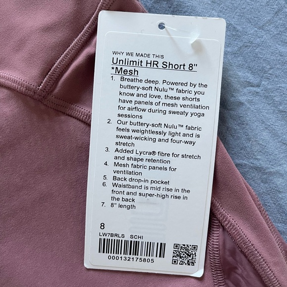 NWT lululemon Unlimit HR Short 8” *Mesh - Picture 2 of 3